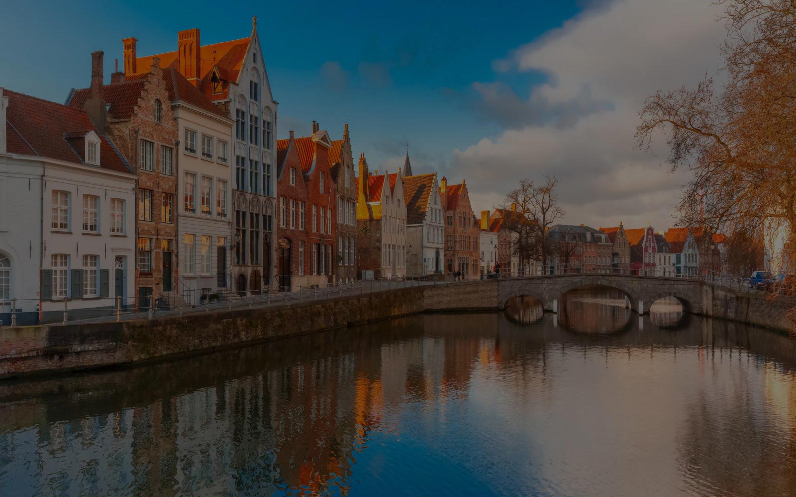 Idyllic riverside town in Belgium