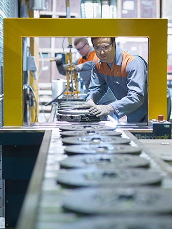 Automotive parts factory assembly line