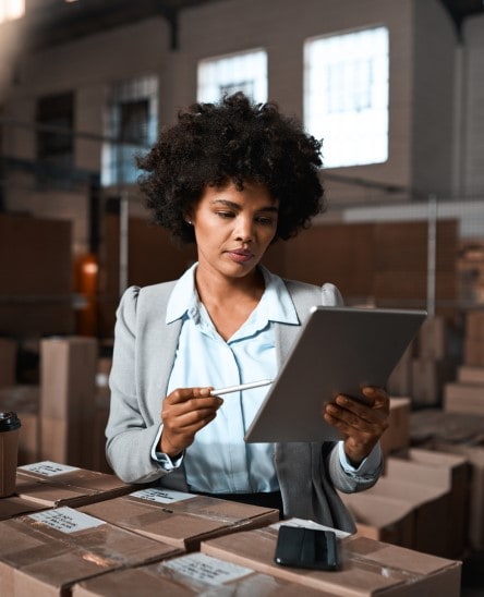 Woman with clipboard