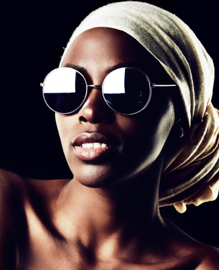 Fashion model with designer sunglasses