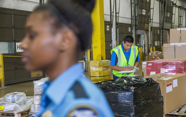 Customs brokerage agents clearing shipments