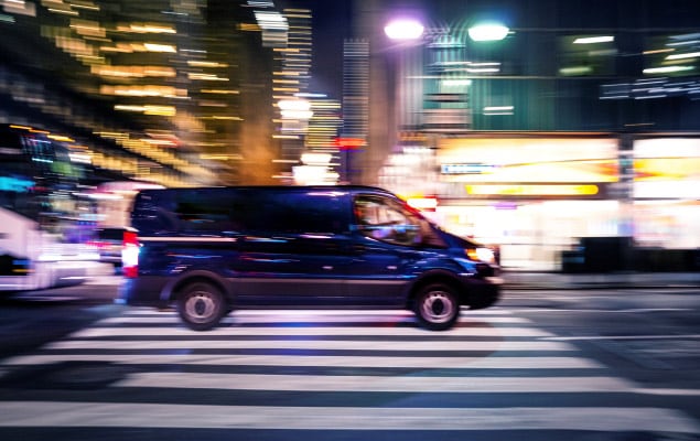 Delivery van out on delivery