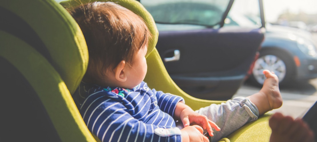 Cute baby in car seat