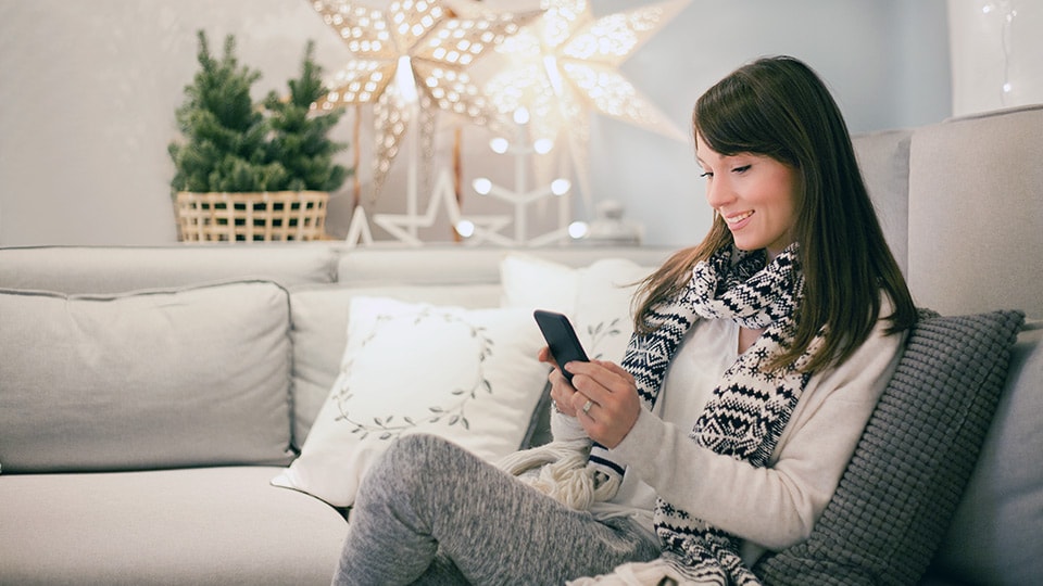 Woman with holiday background